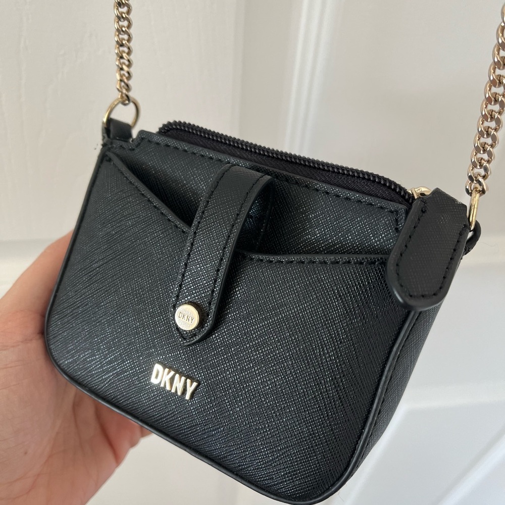Dkny wallet chain bag - leather - Black